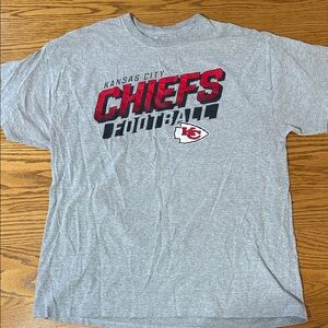 NFL Team Apparel Gray and Red Kansas City Chiefs Football Tee